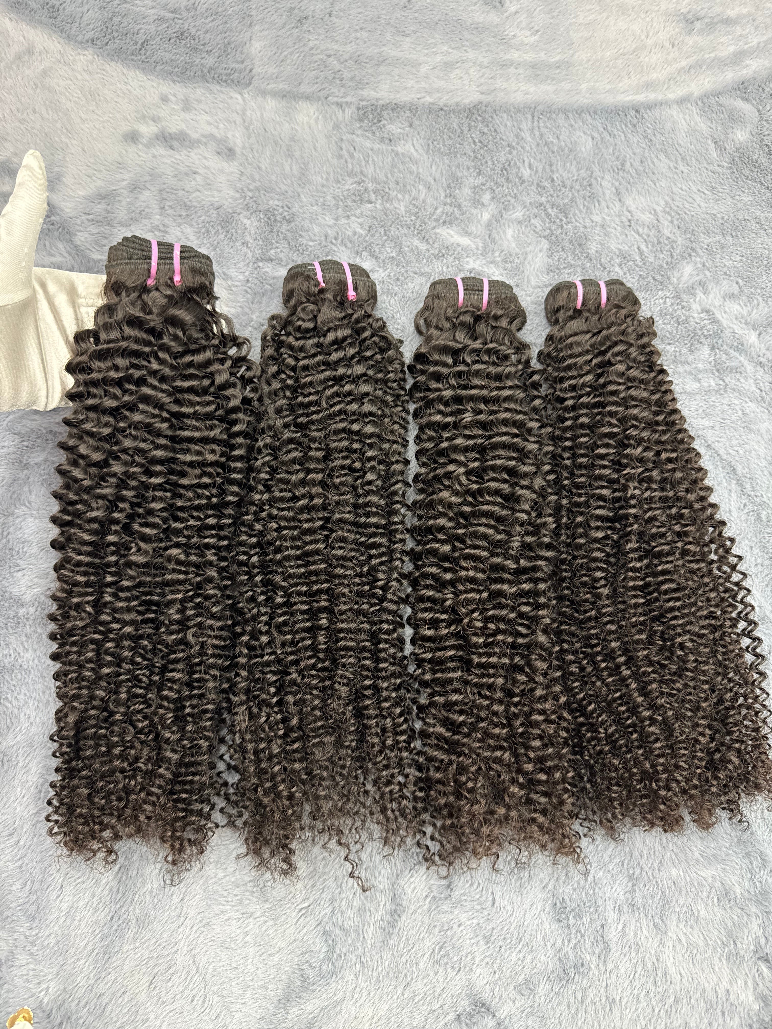 4PCS Kinky Curly Top Vrigin Hair Bundles | 12–30 Inch |Boruihair | 100% Human Hair