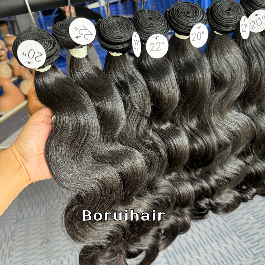 4PCS Body Wave Top Raw Hair Bundles 100% human hair