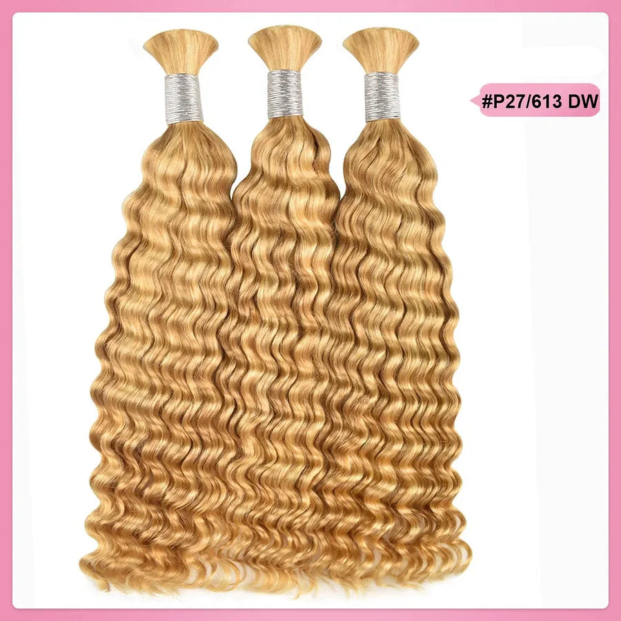 #P27/613 Blonde Ombre Bohemian Human Hair For Braiding BORUIHAIR