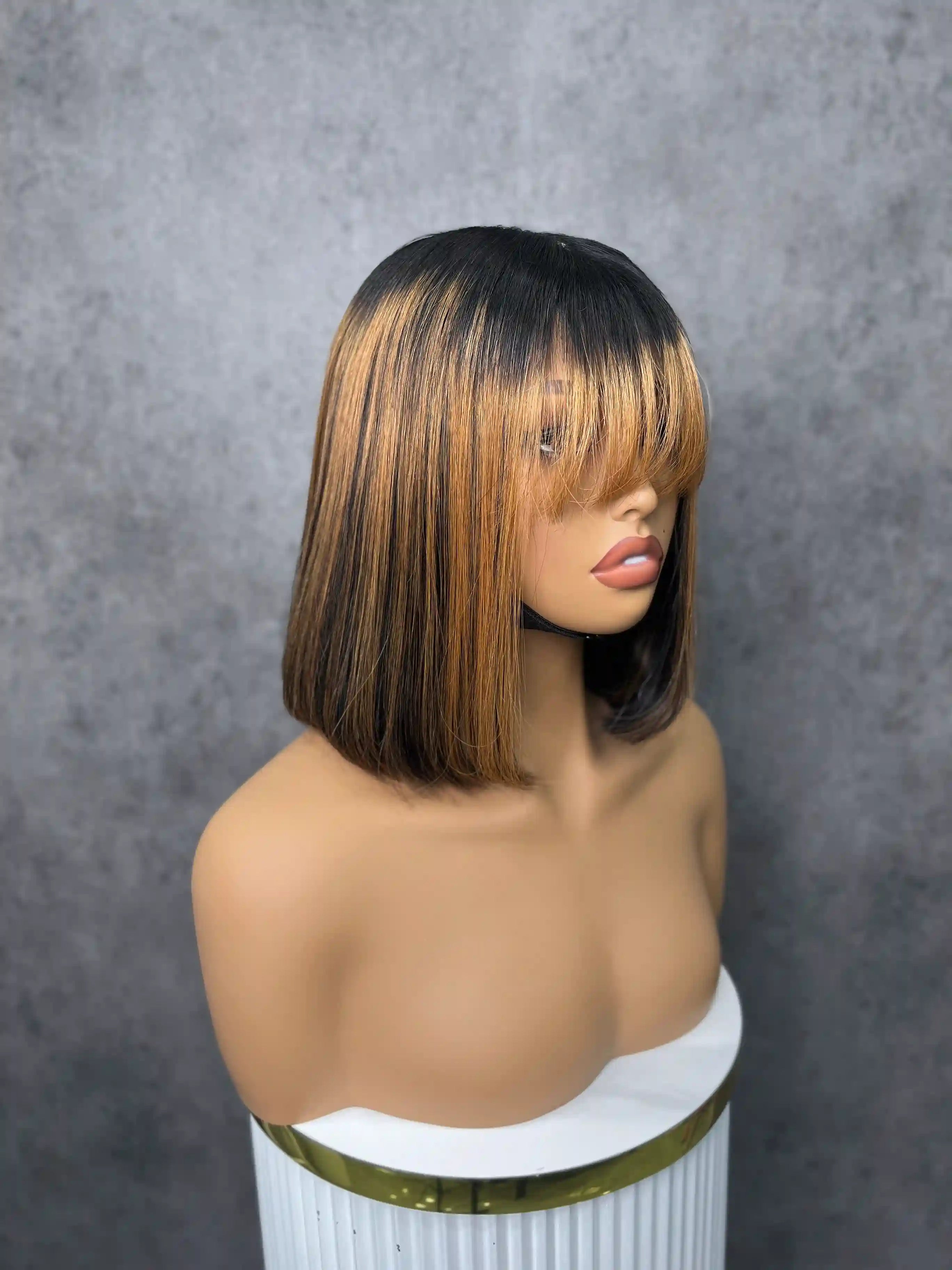 2x6 Lace Bob Human Hair Wig With Bangs Vietnamese Lace Straight Colorful Wig| 2x6 Transparent Closure | 100% Human Hair | Boruihair