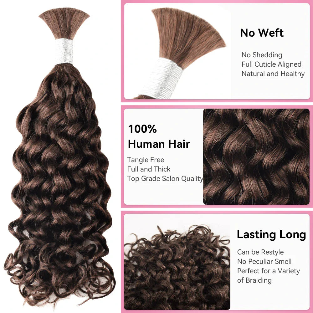 #2 Italian Curly Bulk Human Hair For Boho Braids BORUIHAIR