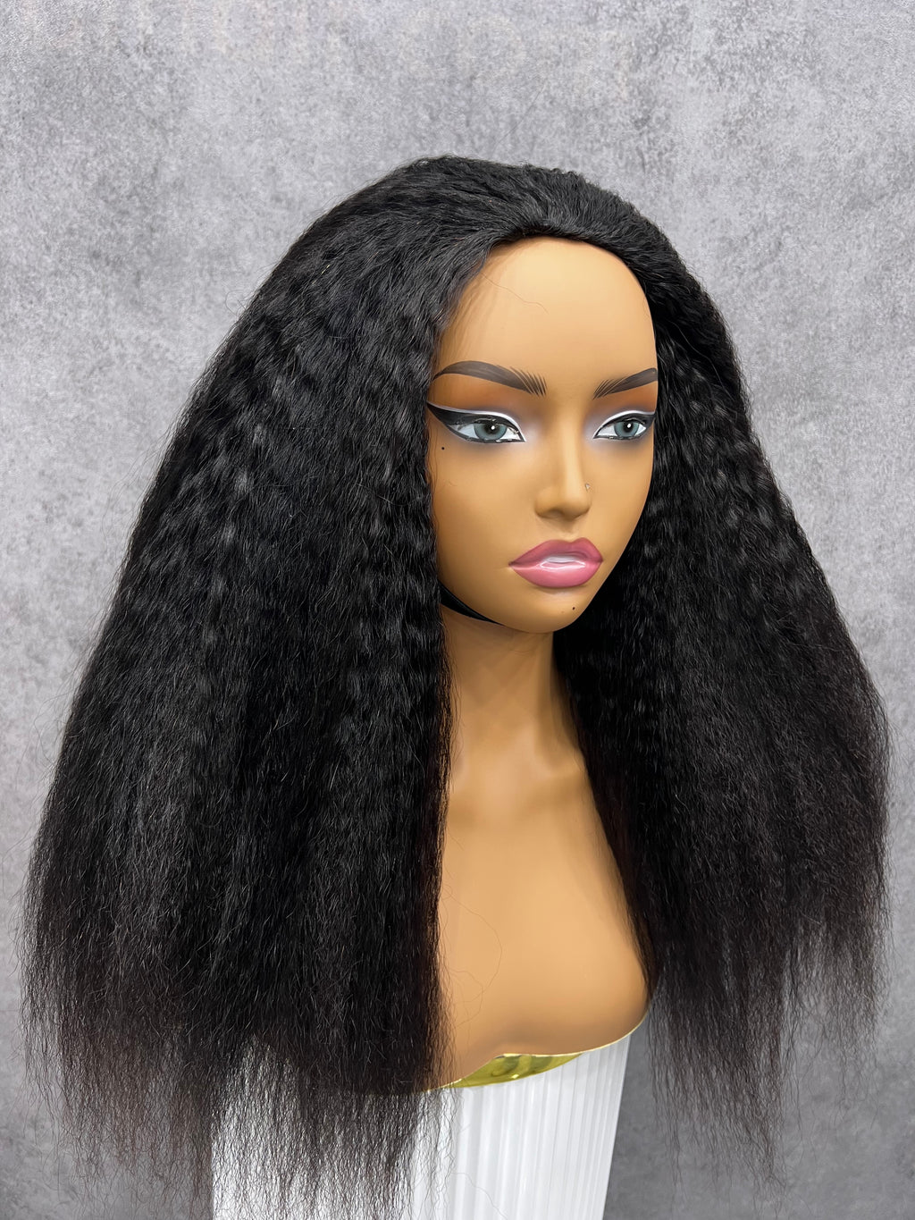 Kinky Straight | Virgin Hair | Wear & Go Half Wig | 3 In 1 Wig No Glue Half Wig | 100% Human Hair