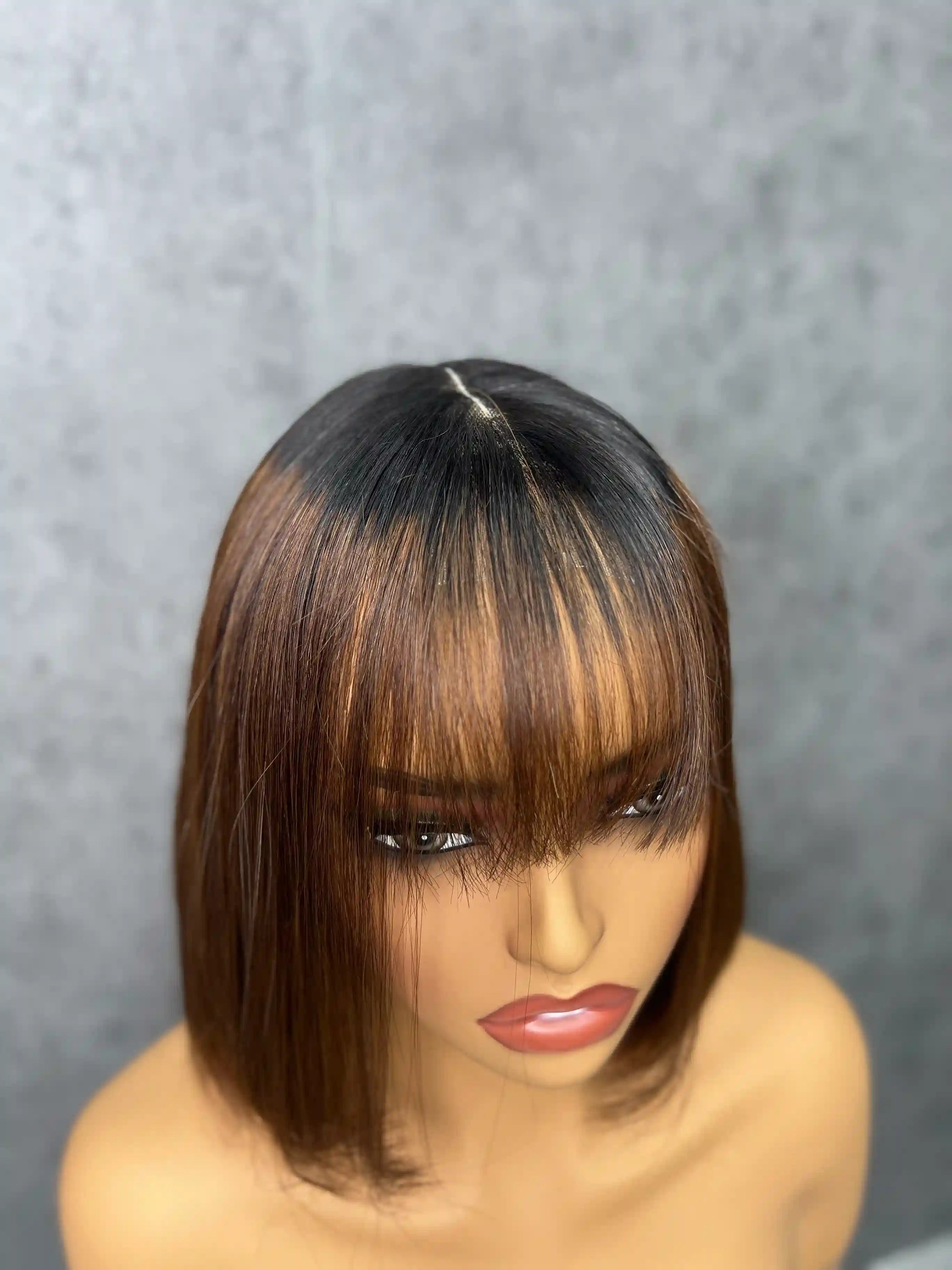 2x6 Lace Bob Human Hair Wig With Bangs Vietnamese Lace Straight Colorful Wig| 2x6 Transparent Closure | 100% Human Hair | Boruihair