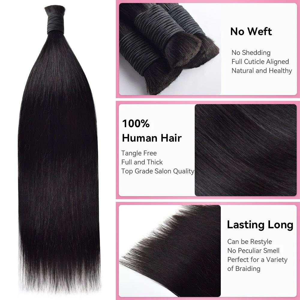 100% Human Hair Braid Styles Straight BORUIHAIR