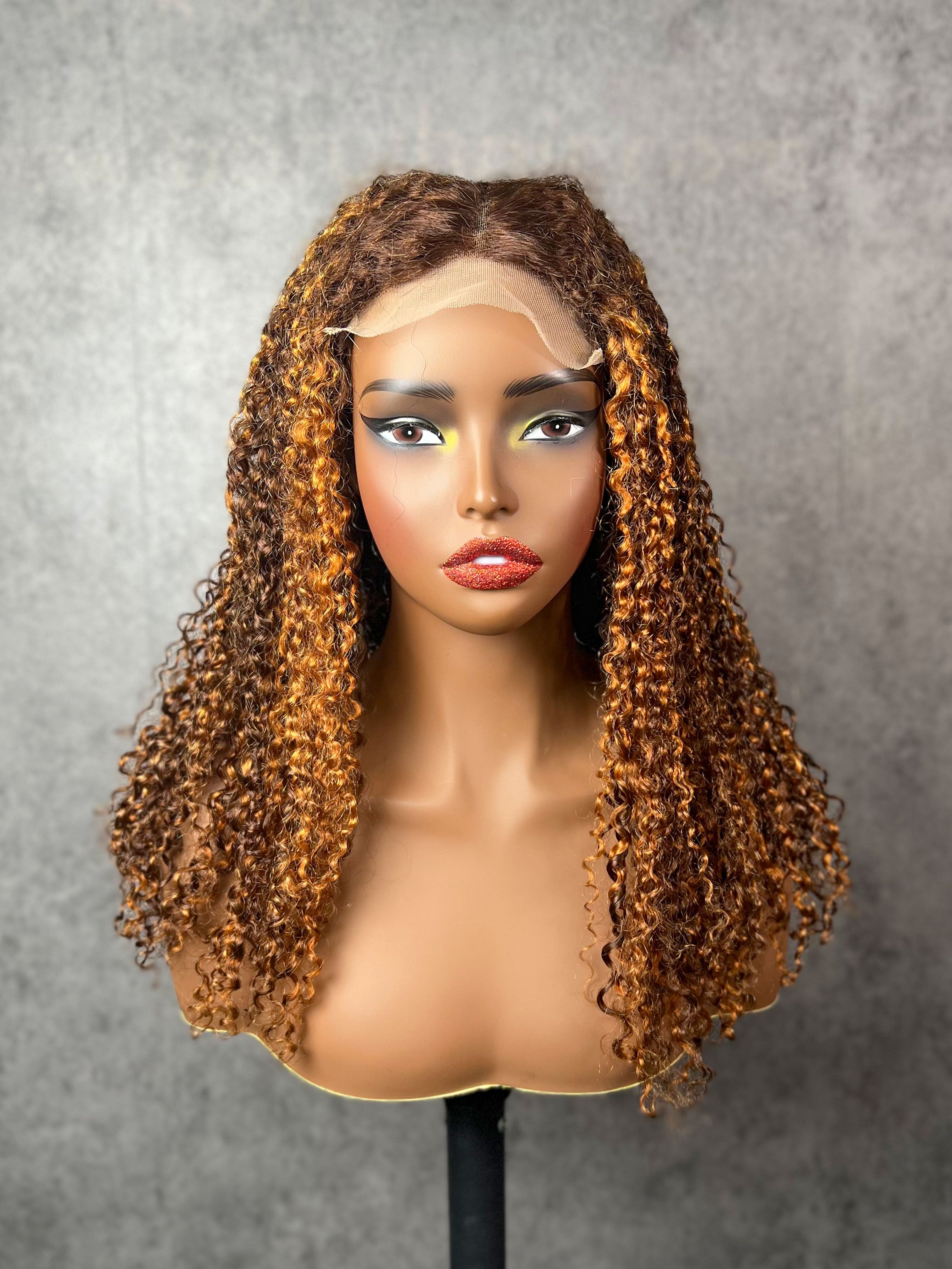 Pixie Curly SDD #P4/27 Colorful Closure Lace Wig BoruiHair| 5x5 Closure & 13x4 Frontal| 100% Human Hair