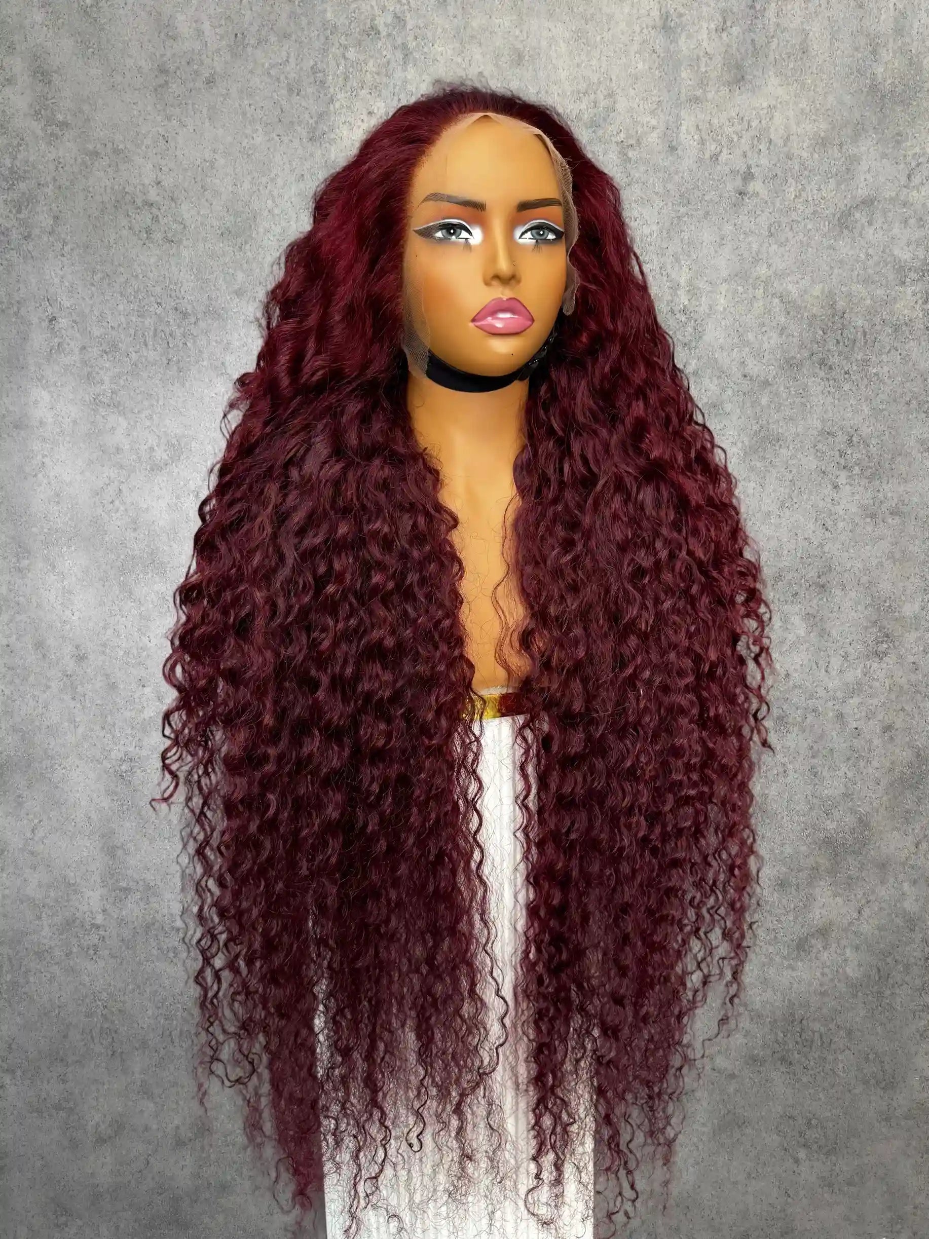 250% Density 99J Deep Wave HD Closure Lace Color Wig | 5x5,6x6 & 7x7 Closure | 100% Human Hair | Boruihair