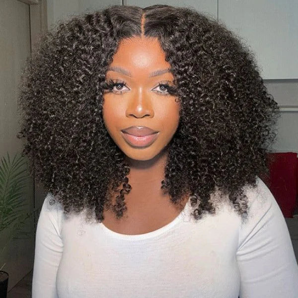 250% Density Boruihair Afro Curly Glueless Pre‐Plucked Human Hair Wigs| V‐Part & U‐Part Options | 100% Human Hair