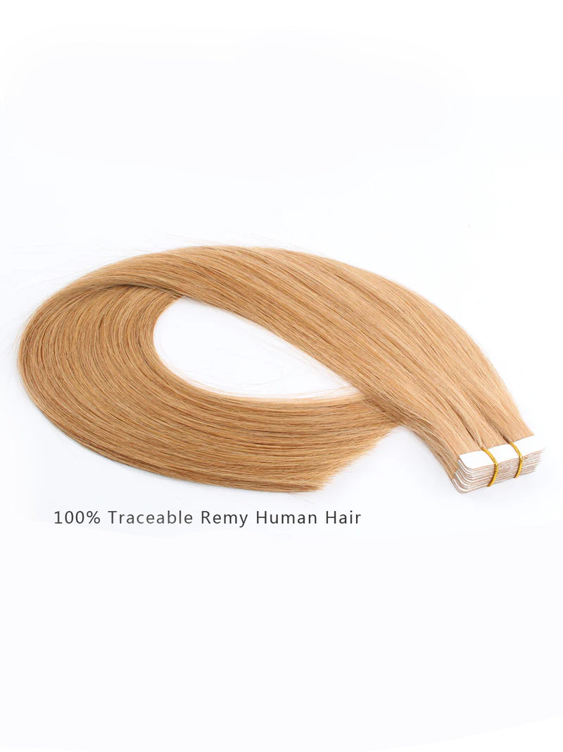 #27 Straight Tape in Hair  Extensions 20pcs 50g/pack Seamless Skin Weft Hair | 100% Human Hair | BORUIHAIR