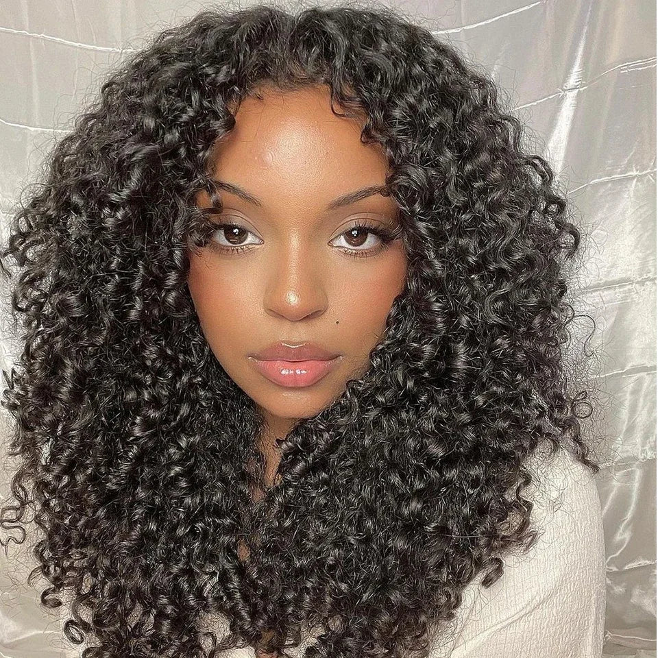 250% Density Boruihair SDD Pixie Curly Glueless Pre‐Plucked Human Hair Wigs| V‐Part & U‐Part Options | 100% Human Hair