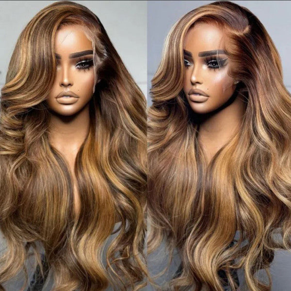 Highlight Piano Color Body Wave Glueless Lace Wig | HD Lace & Transparent Lace | Pre Bleached Knots Wig | 100% Human Hair | Boruihair