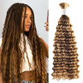 #4/27 Ombre Highlight Deep Wave Hair Bulk | For Braiding | 100% Human Hair | BORUIHAIR
