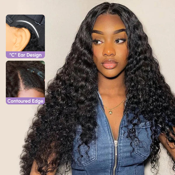 250% Density Boruihair Burmese Curly Glueless Pre‐Plucked Human Hair Wigs| V‐Part & U‐Part Options | 100% Human Hair