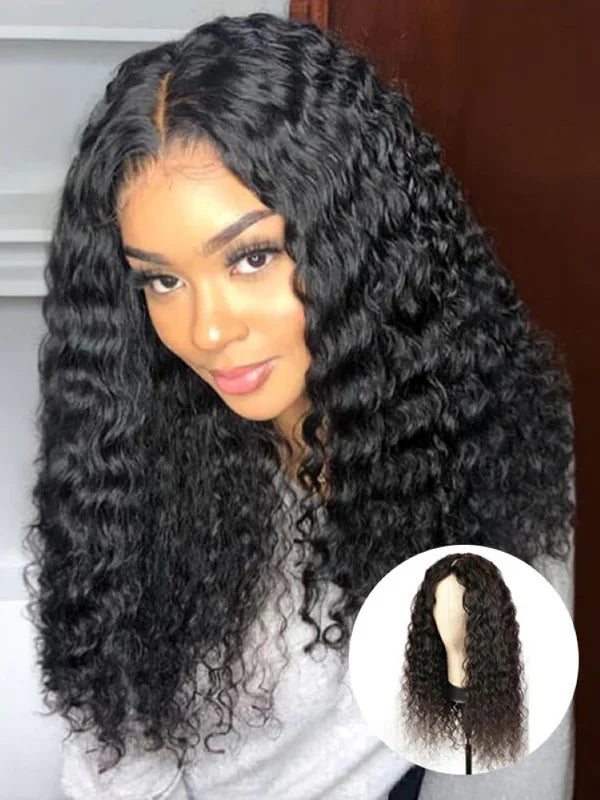 250% Density Boruihair Water Wave Glueless Pre‐Plucked Human Hair Wigs| V‐Part & U‐Part Options | 100% Human Hair