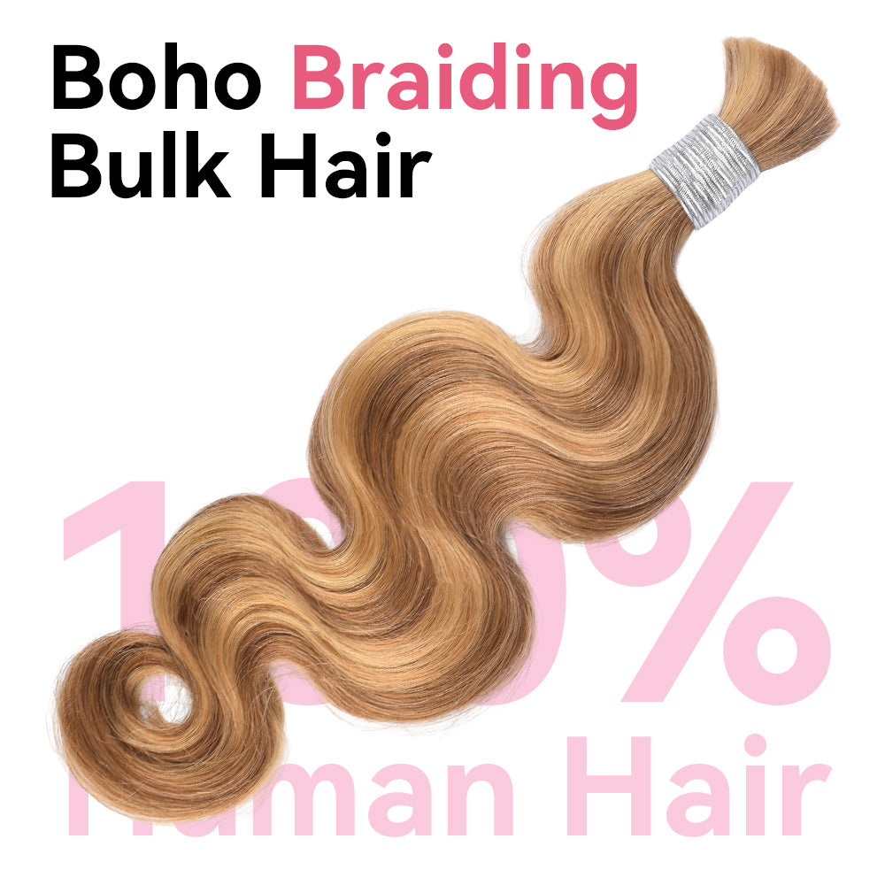 #27/30 Body Wave Hair Bulk | For Braiding | 100% Human Hair | BORUIHAIR