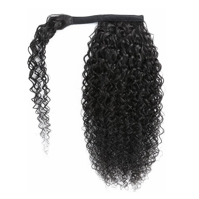 Water Wave 12A Warp Around Ponytails 100% Human Hair Ponytails