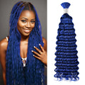 #Blue Deep Wave Hair Bulk | Bohemian | For Braiding | 100% Human Hair | BORUIHAIR