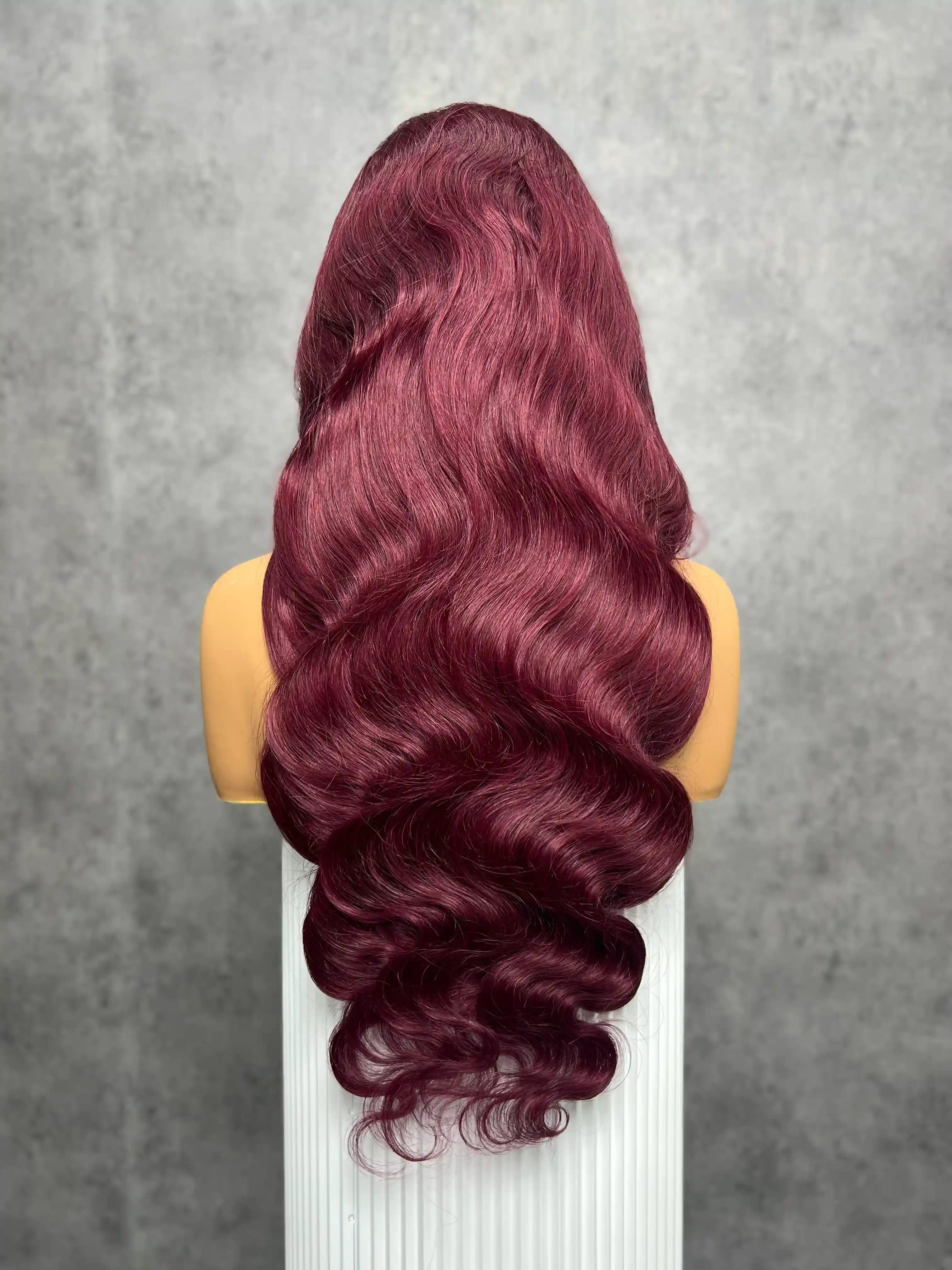 200% Density 99J Body Wave HD Closure Lace Color Wig | 5x5,6x6 & 7x7 Closure | 100% Human Hair | Boruihair