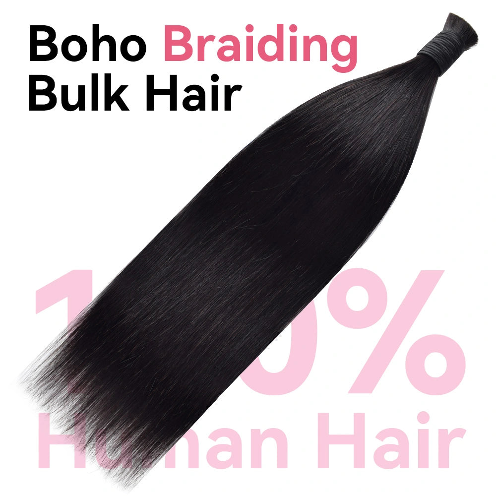 100% Human Hair Braid Styles Straight BORUIHAIR