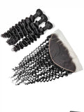Deep Wave 3PCS Bundles & 1PC 13x6 Lace Frontal | Transparent & HD Lace | 100% Human Hair | Top Virgin Hair