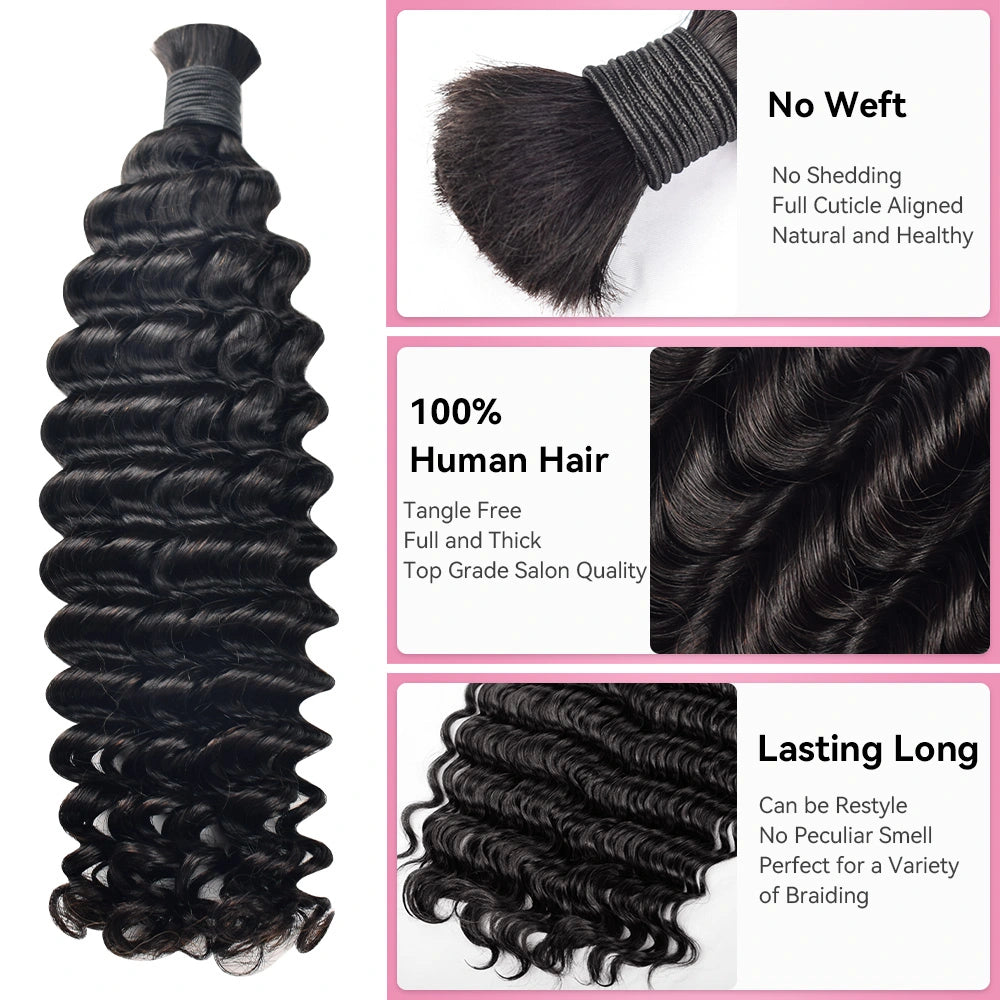 Deep Wave Best Human Hair For Braiding BORUIHAIR