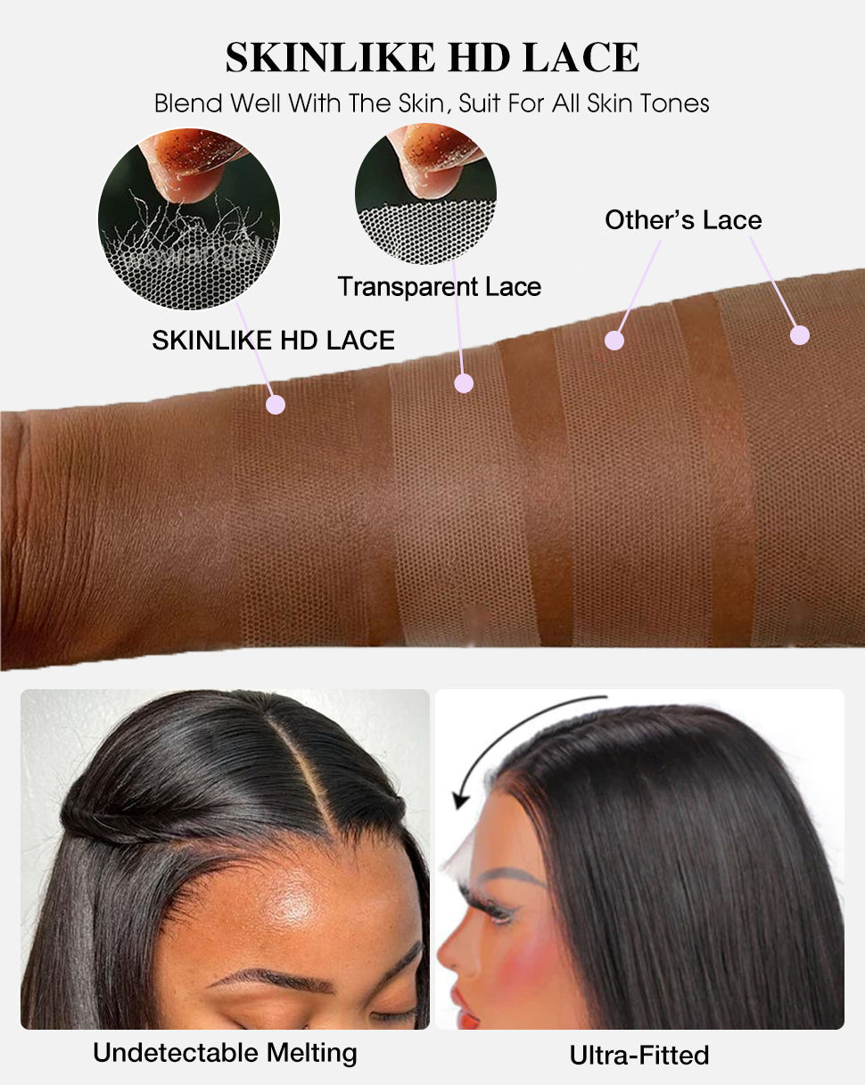 Kinky Straight 3PCS Bundles & 1PC Closure or Frontal – 5x5, 13x4 & 13x6 | 100% Human Hair | HD Lace Wig | Boruihair
