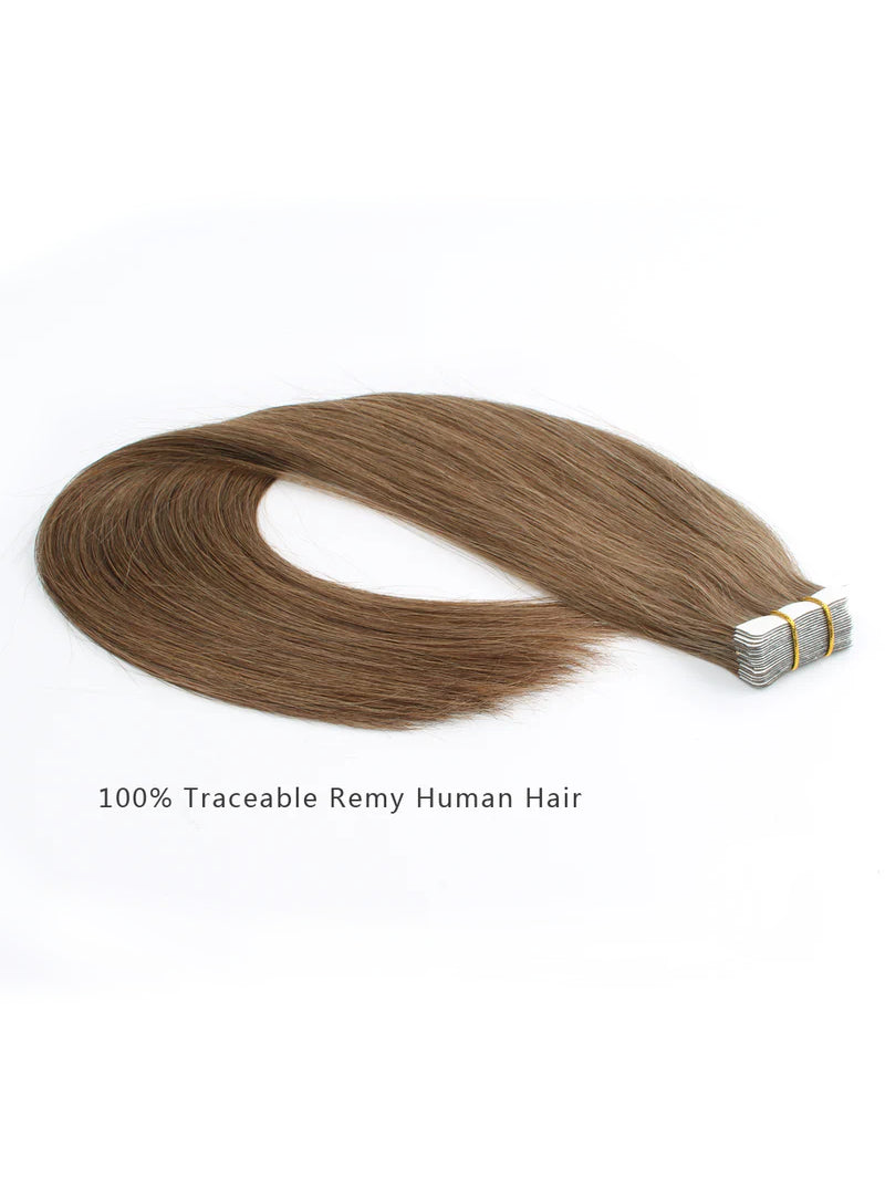 #6 Straight Tape in Hair  Extensions 20pcs 50g/pack Seamless Skin Weft Hair | 100% Human Hair | BORUIHAIR