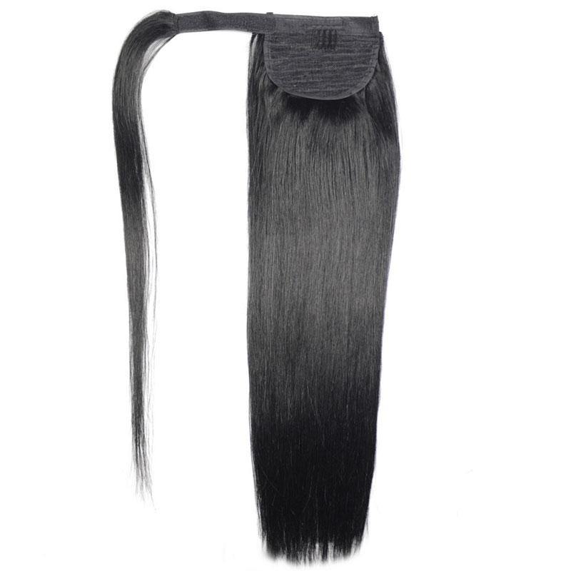 Straight 12A Warp Around Ponytails 100% Human Hair Ponytails