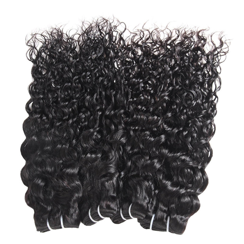 Water Wave 4PCS Bundles & 1PC Closure or Frontal – 5x5, 13x4 & 13x6 | 100% Human Hair | HD Lace Wig | Boruihair