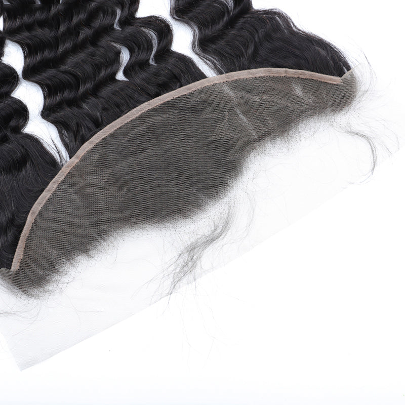 Natural Wave 3PCS Bundles & 1PC 13x4 Lace Frontal | Transparent & HD Lace | 100% Human Hair | Top Virgin Hair