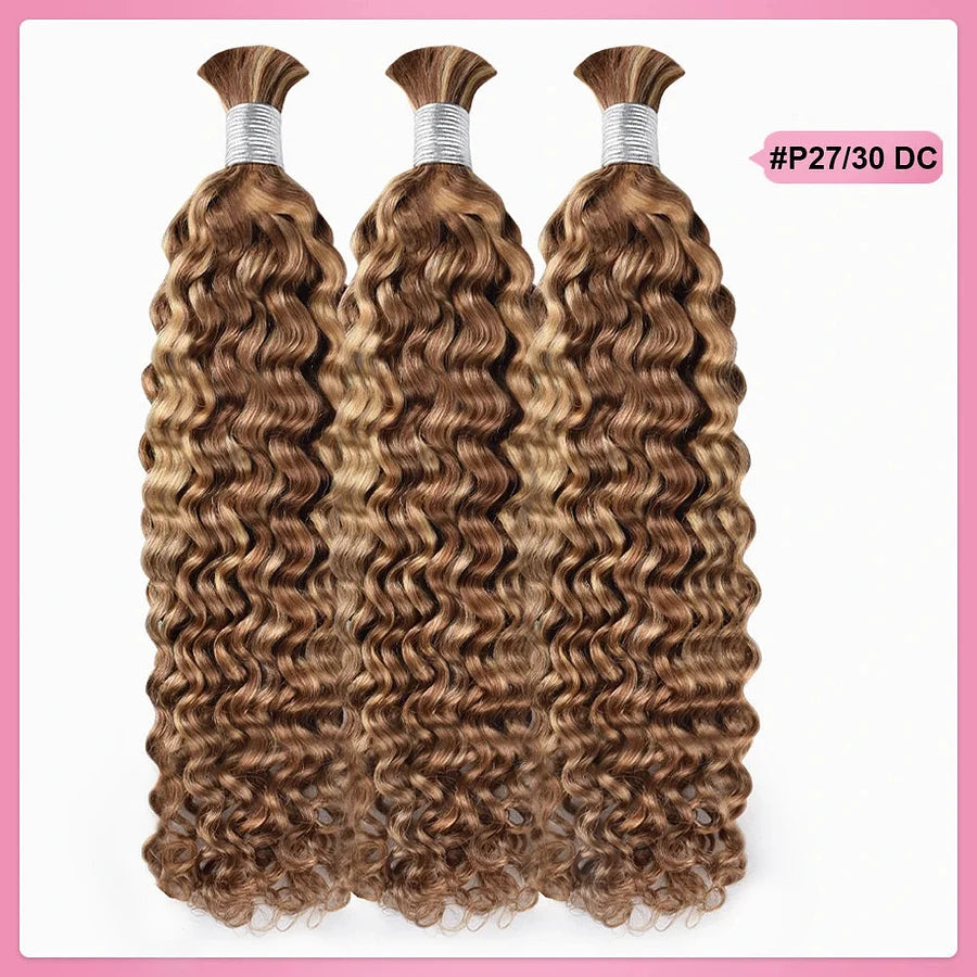 #P27/30 Deep Curly Hair Bulk | For Braiding | 100% Human Hair | BORUIHAIR