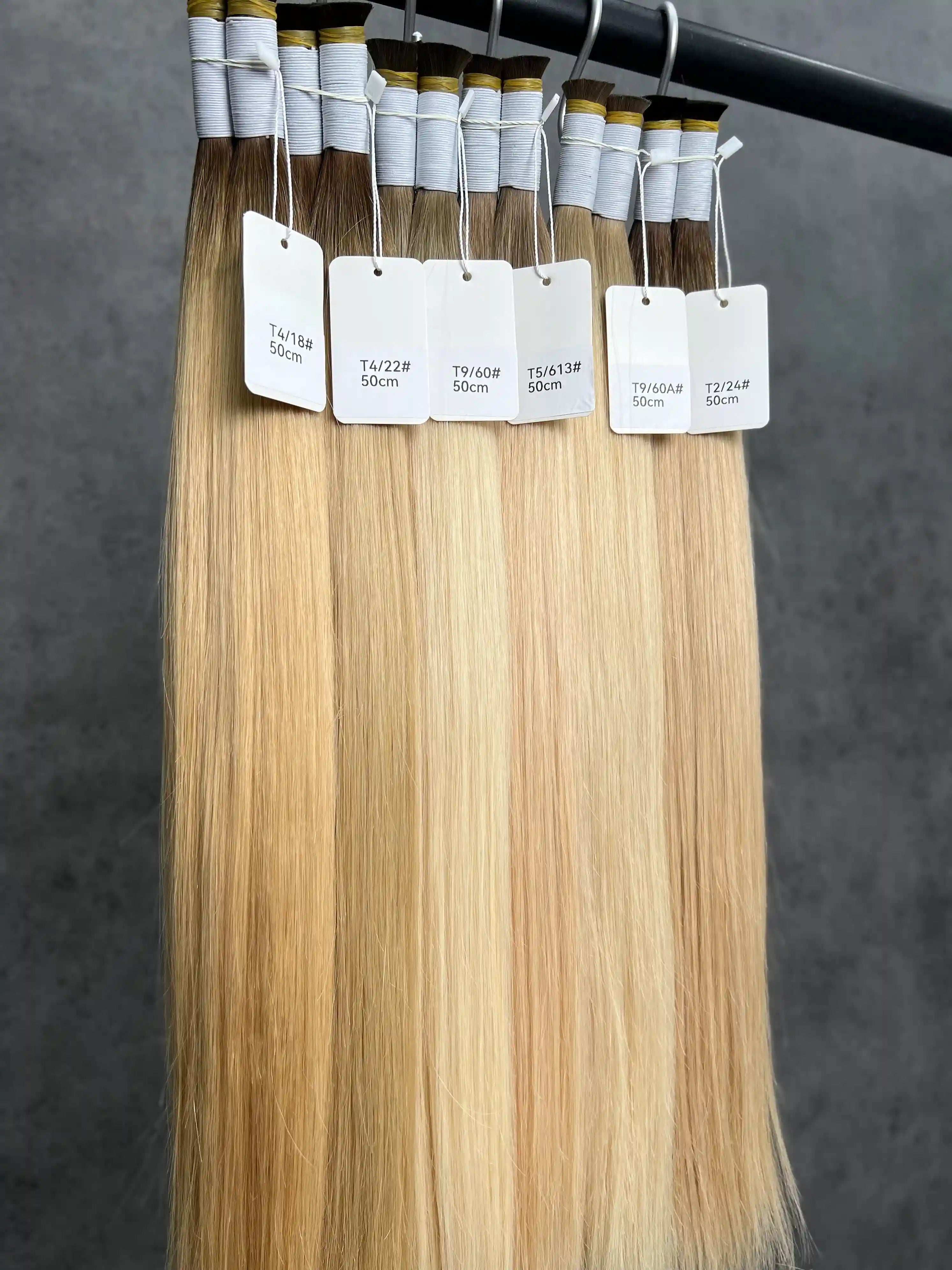 20 Inch T-Shaped Straight Hair With Two-Tone Ends For Hair Extensions And Braids | No Weft | 100% Human Hair