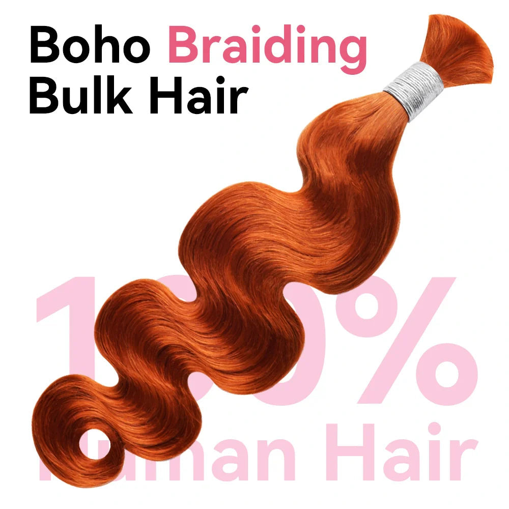 #350 Body Wave Hair Bulk | For Braiding | 100% Human Hair | BORUIHAIR