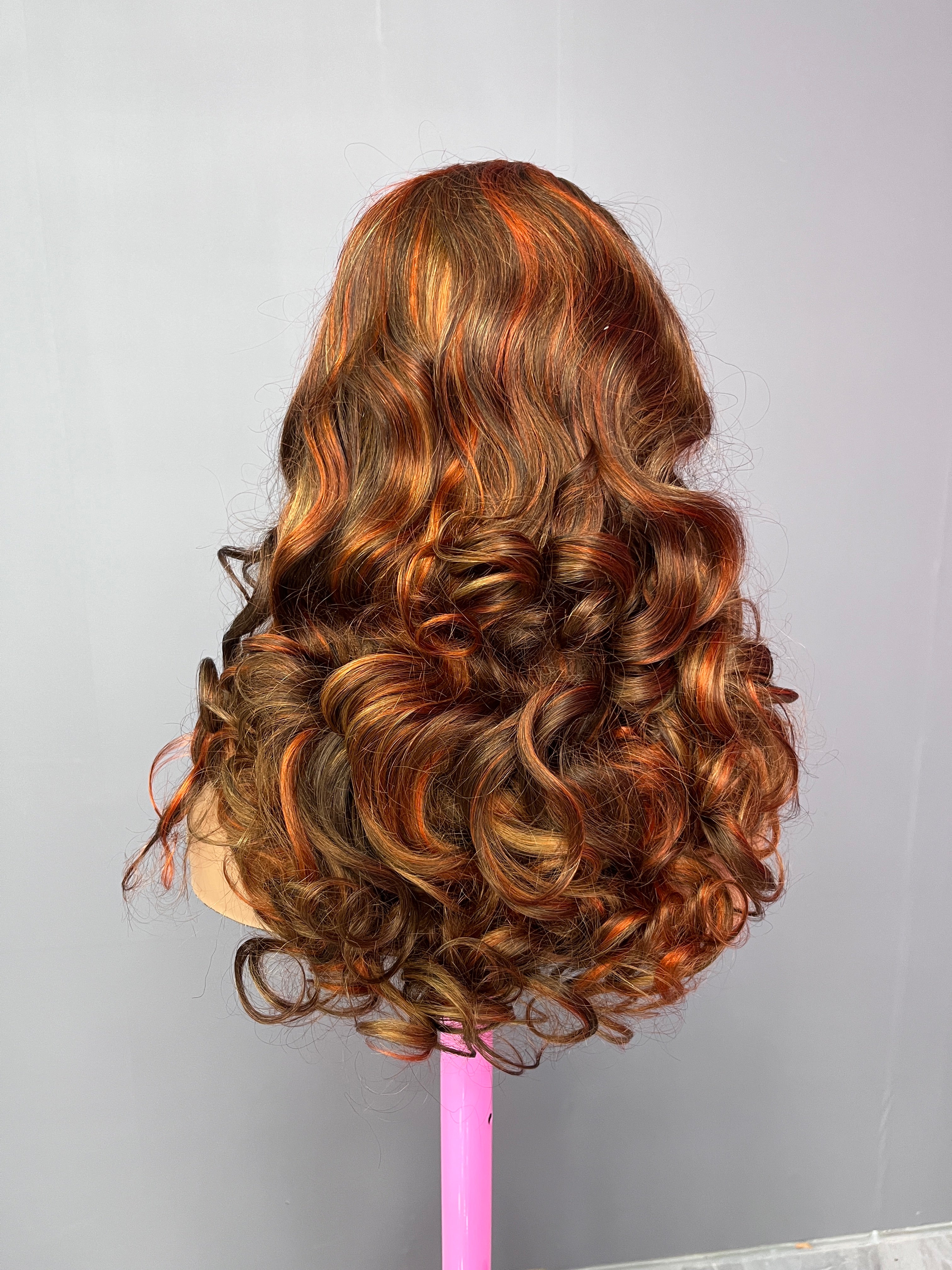 Color Lace Wig 13X4 Transparent Lace Bouncy Curly Lace Frontal Wig
