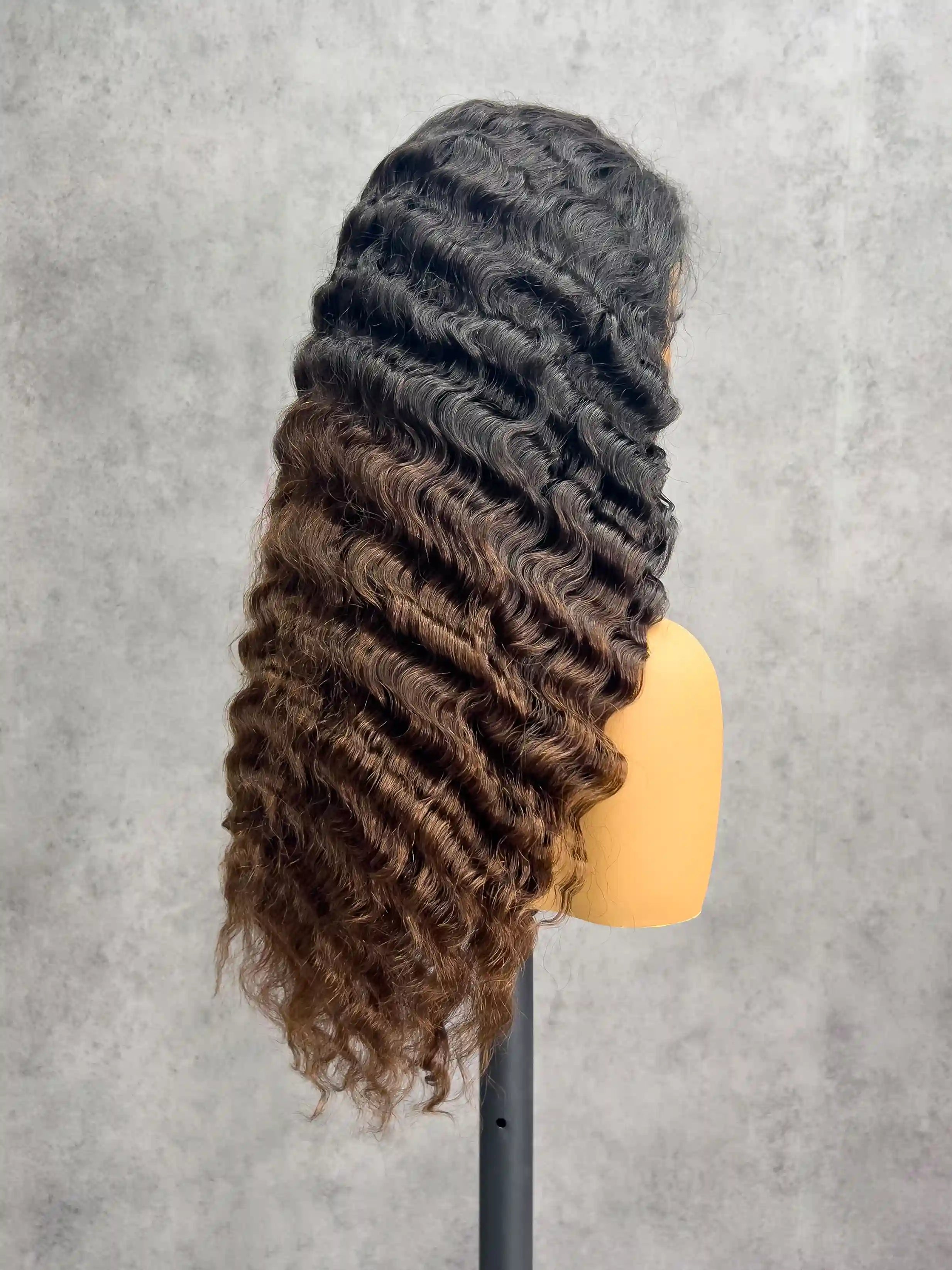 T1B/4# Burmese Curly 250% Density HD Lace Color Wig | 13x4, 13x6 Frontal | 100% Human Hair | Boruihair