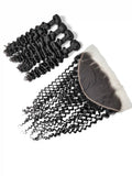 Deep Wave 4PCS Bundles & 1PC 13x6 Lace Frontal | Transparent & HD Lace | 100% Human Hair | Top Virgin Hair