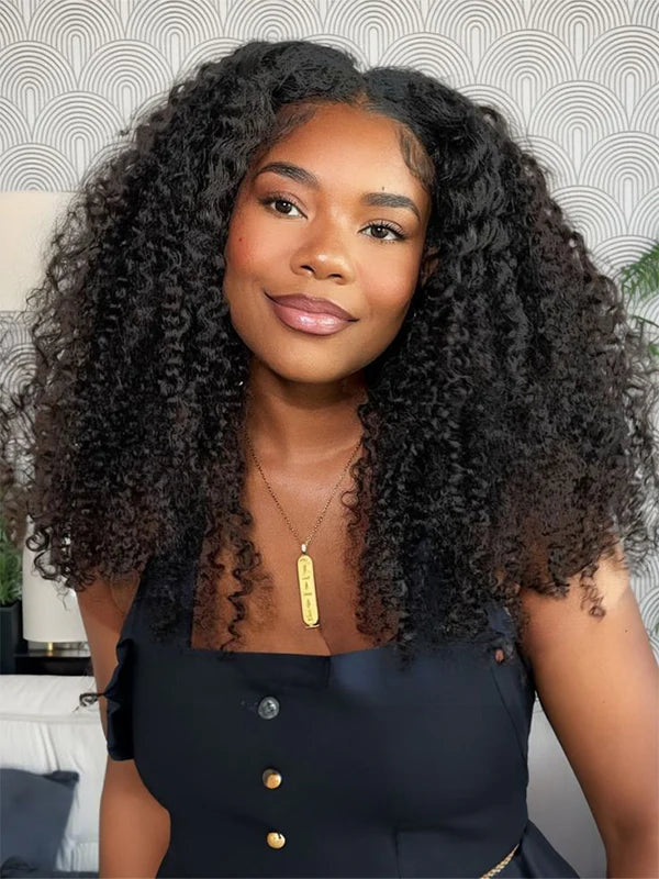 250% Density Boruihair Jerry Curly Glueless Pre‐Plucked Human Hair Wigs| V‐Part & U‐Part Options | 100% Human Hair