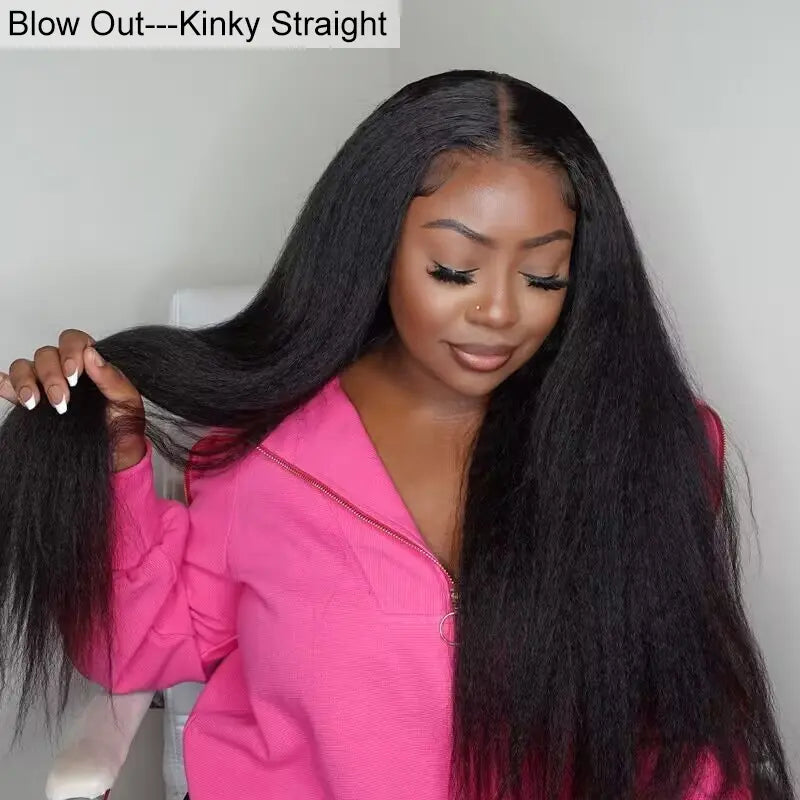 13x6 Kinky Straight Glueless Lace Wig | HD Lace & Transparent Lace 3D Dome Cap | 200% & 250% Density | Boruihair 100% Human Hair
