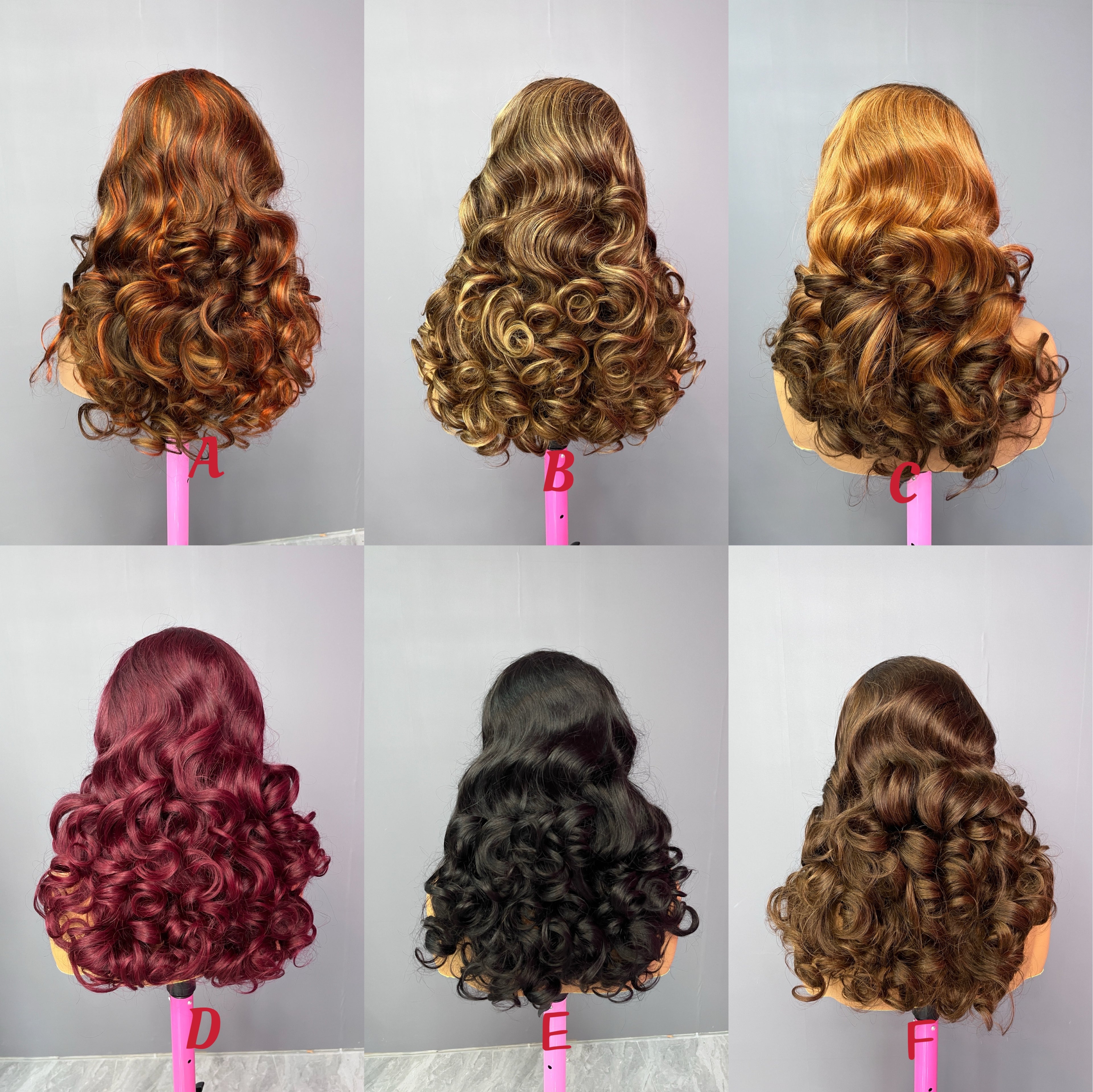 Color Lace Wig 13X4 Transparent Lace Bouncy Curly Lace Frontal Wig