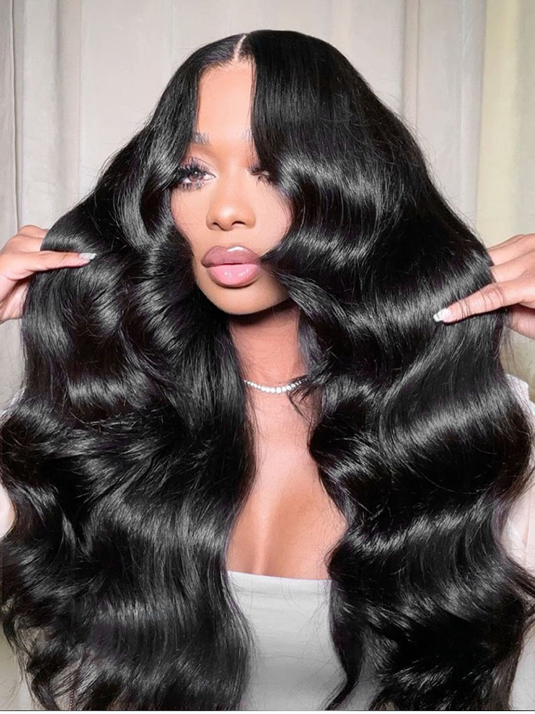 250% Density Boruihair Body Wave Glueless Pre‐Plucked Human Hair Wigs| V‐Part & U‐Part Options | 100% Human Hair