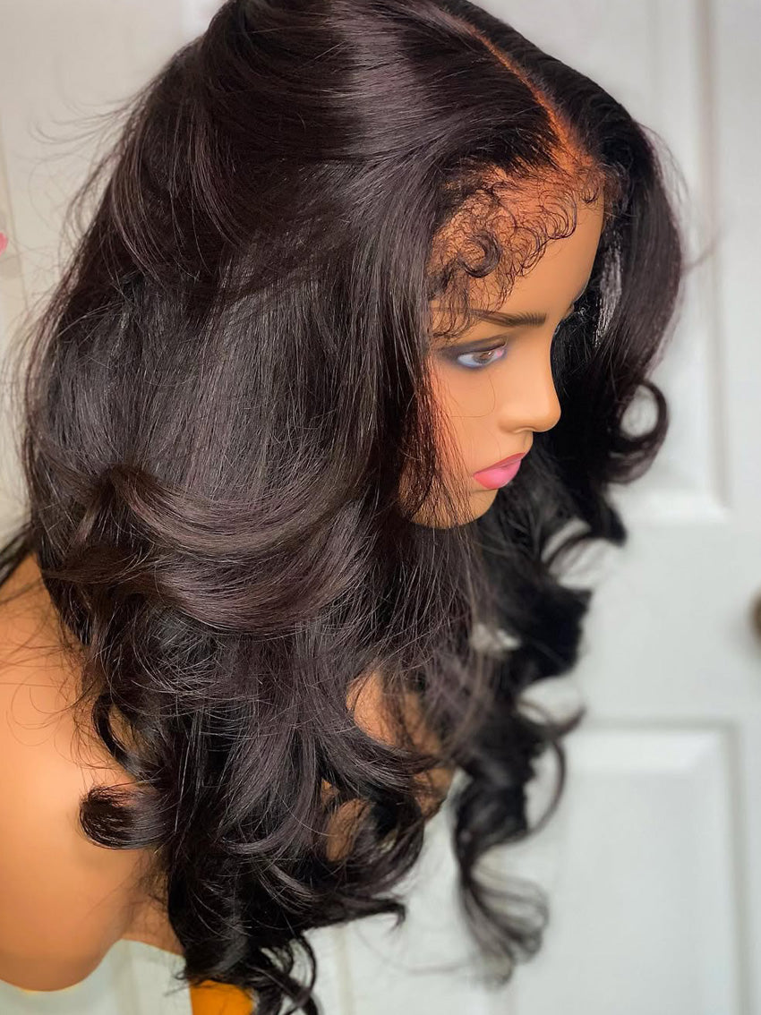 4C Edges Baby Hair Lace Wig | 13x4 & 13x6 HD Lace Frontal Wig| Natural Hairline Body Wave Wig
