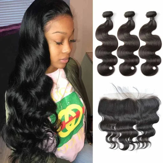 Body Wave 3PCS Bundles & 1PC 13x6 Lace Frontal | Transparent & HD Lace | 100% Human Hair | Top Virgin Hair