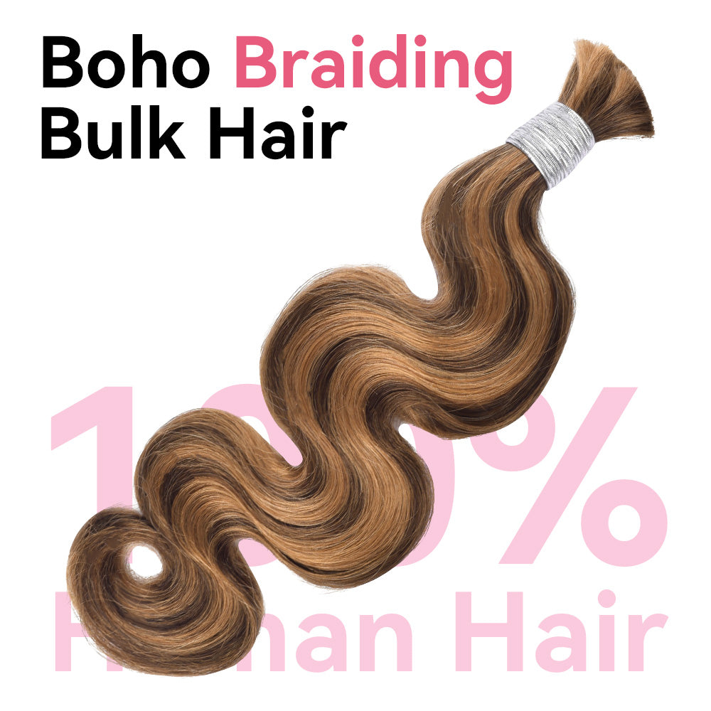#4/30 Body Wave Hair Bulk | For Braiding | 100% Human Hair | BORUIHAIR