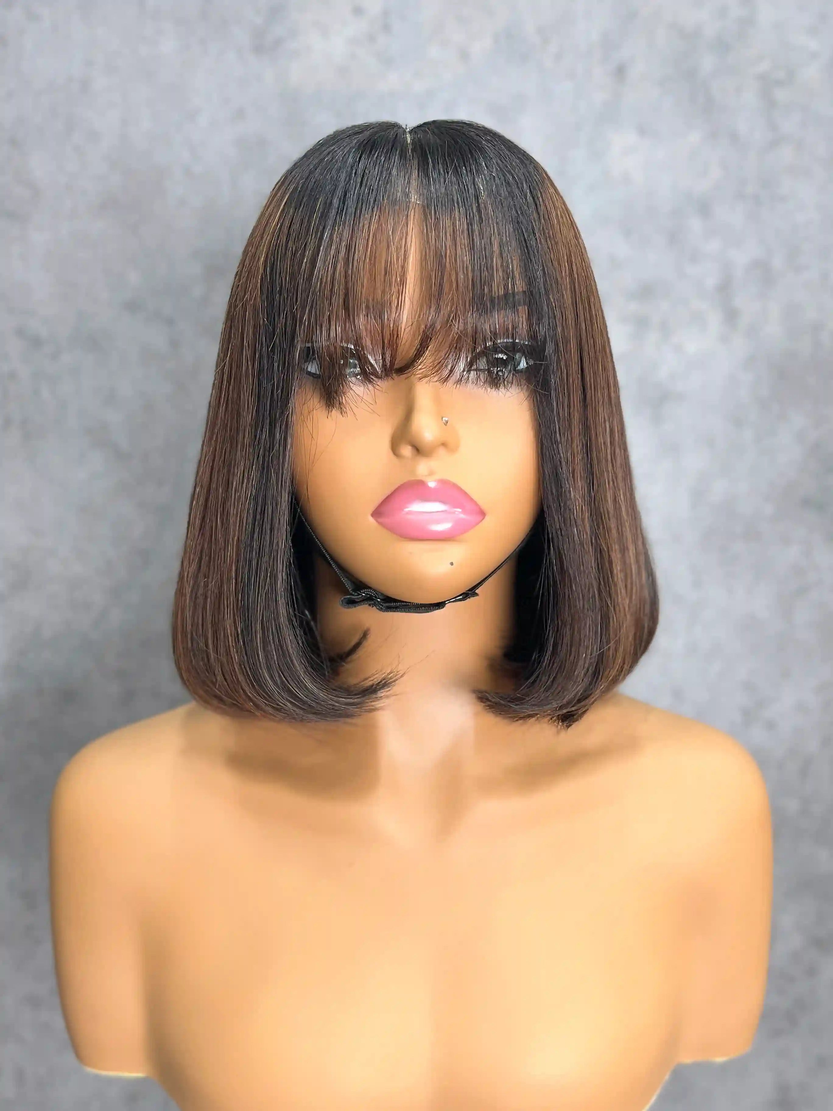 2x6 Lace Bob Human Hair Wig With Bangs Vietnamese Lace Straight Colorful Wig| 2x6 Transparent Closure | 100% Human Hair | Boruihair