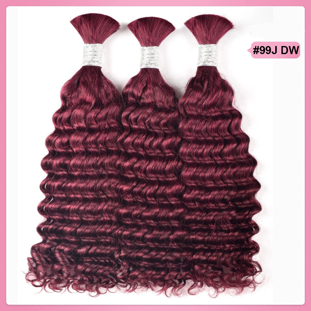 #99J Burgundy 100% Human Hair Braid Styles BORUIHAIR