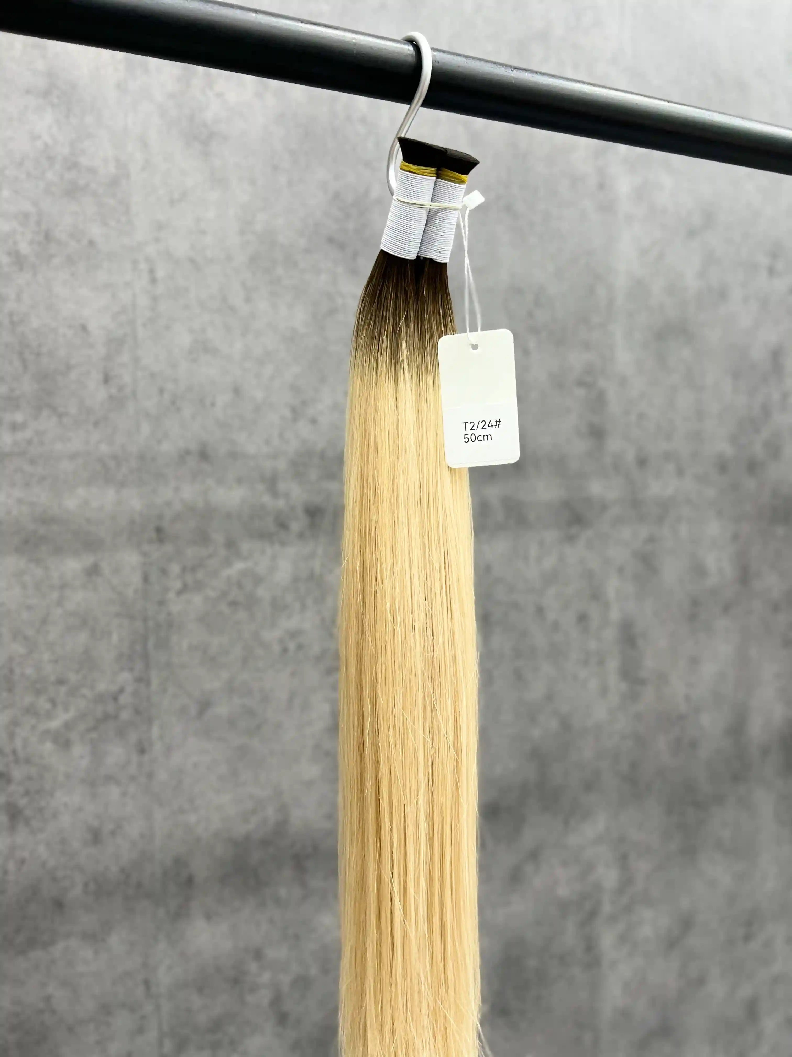 20 Inch T-Shaped Straight Hair With Two-Tone Ends For Hair Extensions And Braids | No Weft | 100% Human Hair