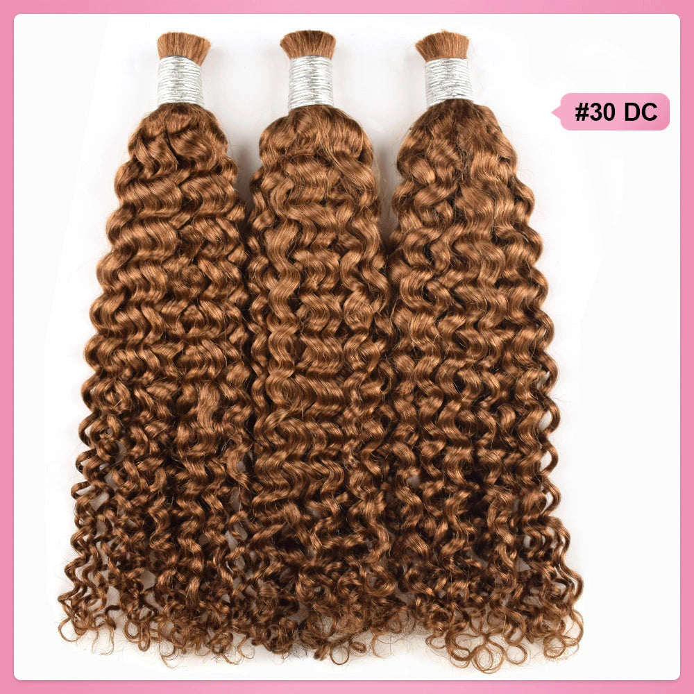 #30 Deep Curly Hot Braids Bulk Human Hair BORUIHAIR
