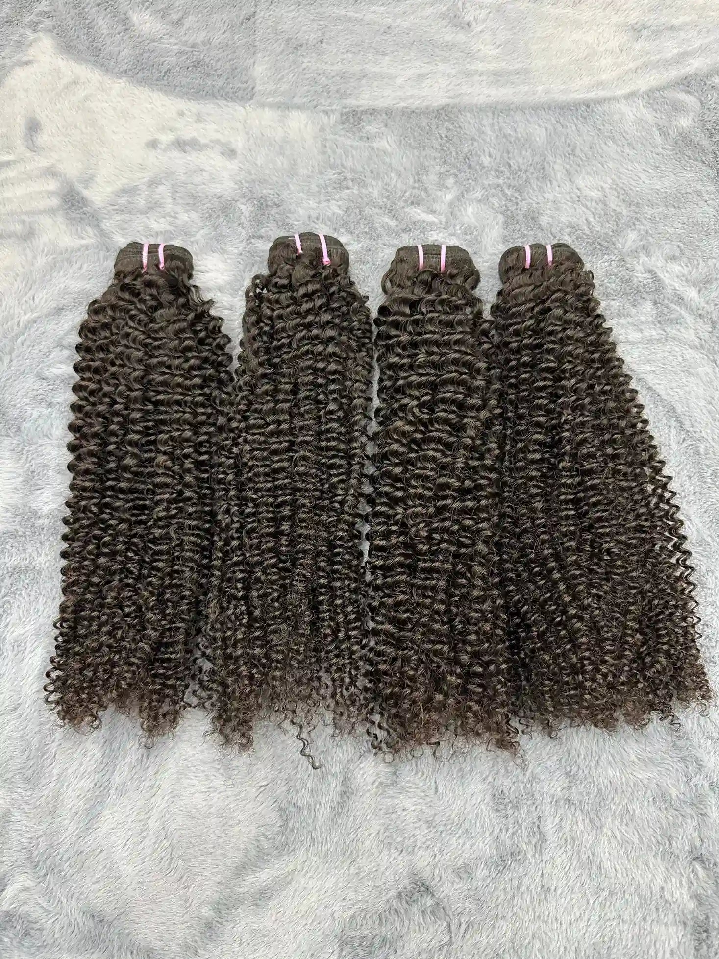 4PCS Kinky Curly Top Vrigin Hair Bundles | 12–30 Inch |Boruihair | 100% Human Hair