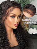 4C Edges Baby Hair Lace Wig | 13x4 & 13x6 HD Lace Frontal Wig| Natural Hairline Deep Curly Wig