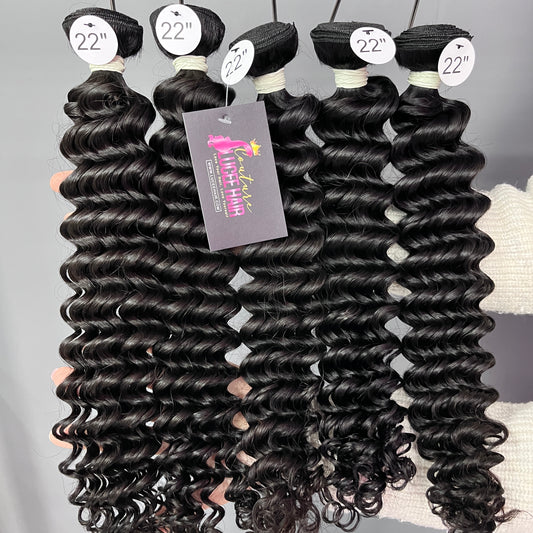 Luceehair 3/4 PCS Top Raw hair Bundles Deals Deep Wave