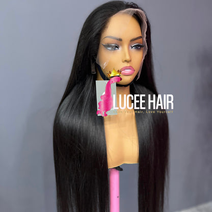 200% Density Raw Hair Lace Wig Staight 5X5 13X4 HD Lace Frontal Wig